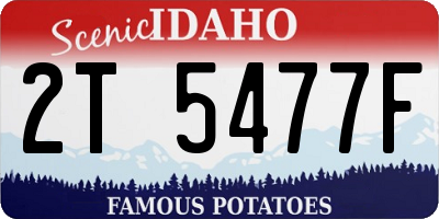 ID license plate 2T5477F