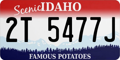 ID license plate 2T5477J