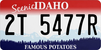ID license plate 2T5477R