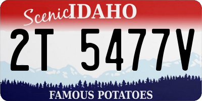 ID license plate 2T5477V
