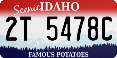 ID license plate 2T5478C