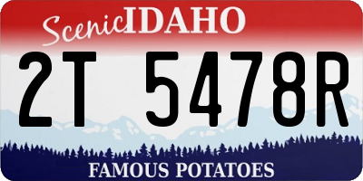 ID license plate 2T5478R