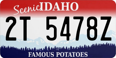 ID license plate 2T5478Z