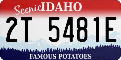 ID license plate 2T5481E