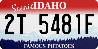 ID license plate 2T5481F
