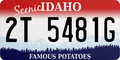 ID license plate 2T5481G