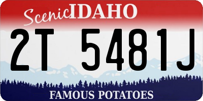 ID license plate 2T5481J