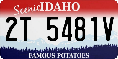 ID license plate 2T5481V