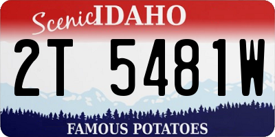 ID license plate 2T5481W