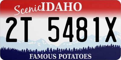 ID license plate 2T5481X