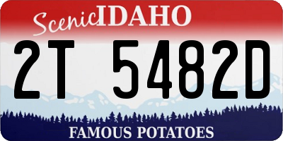 ID license plate 2T5482D