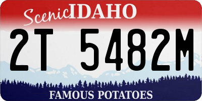 ID license plate 2T5482M