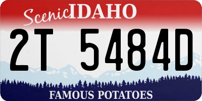 ID license plate 2T5484D