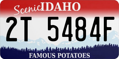 ID license plate 2T5484F