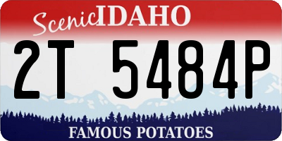 ID license plate 2T5484P