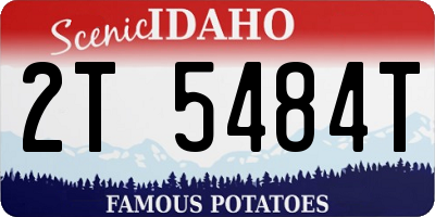 ID license plate 2T5484T