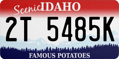 ID license plate 2T5485K