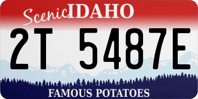 ID license plate 2T5487E