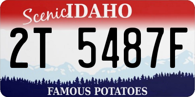 ID license plate 2T5487F