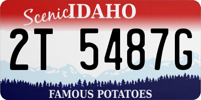ID license plate 2T5487G