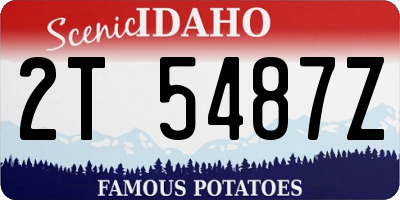 ID license plate 2T5487Z