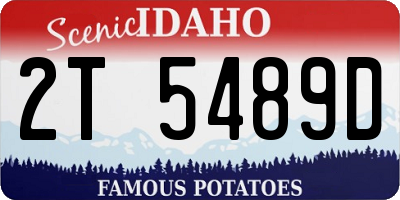 ID license plate 2T5489D