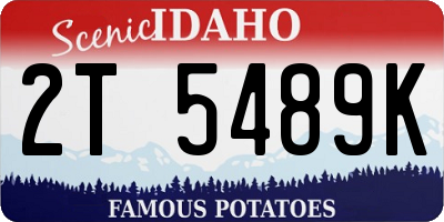 ID license plate 2T5489K