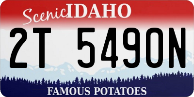 ID license plate 2T5490N