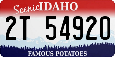 ID license plate 2T5492O
