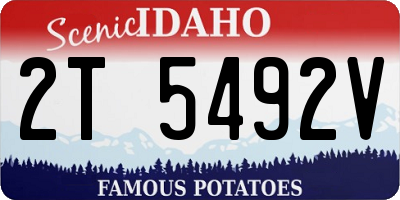 ID license plate 2T5492V