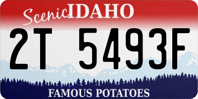ID license plate 2T5493F