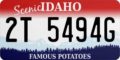 ID license plate 2T5494G