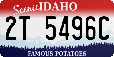 ID license plate 2T5496C