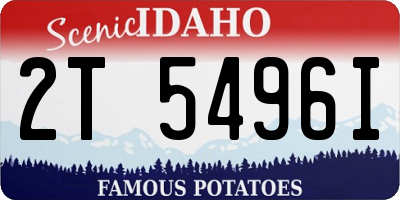 ID license plate 2T5496I
