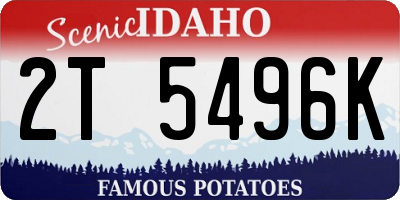 ID license plate 2T5496K