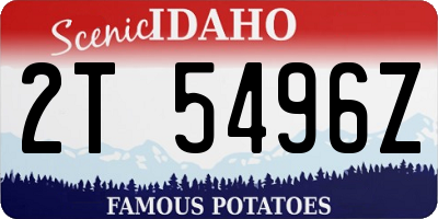 ID license plate 2T5496Z