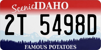 ID license plate 2T5498D