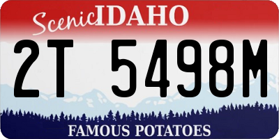 ID license plate 2T5498M