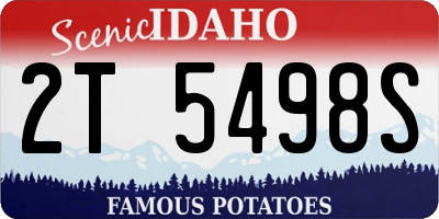 ID license plate 2T5498S