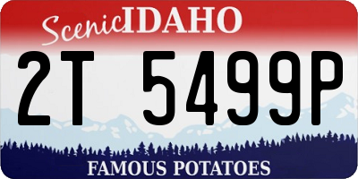 ID license plate 2T5499P