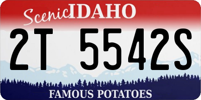 ID license plate 2T5542S