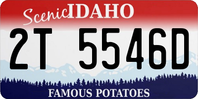 ID license plate 2T5546D