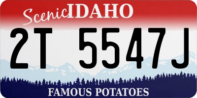 ID license plate 2T5547J