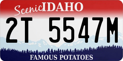 ID license plate 2T5547M
