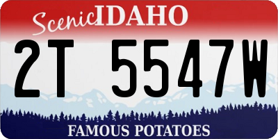 ID license plate 2T5547W