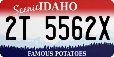 ID license plate 2T5562X