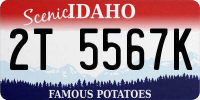 ID license plate 2T5567K