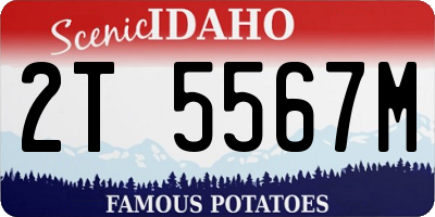 ID license plate 2T5567M