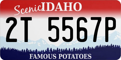 ID license plate 2T5567P