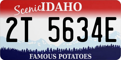 ID license plate 2T5634E